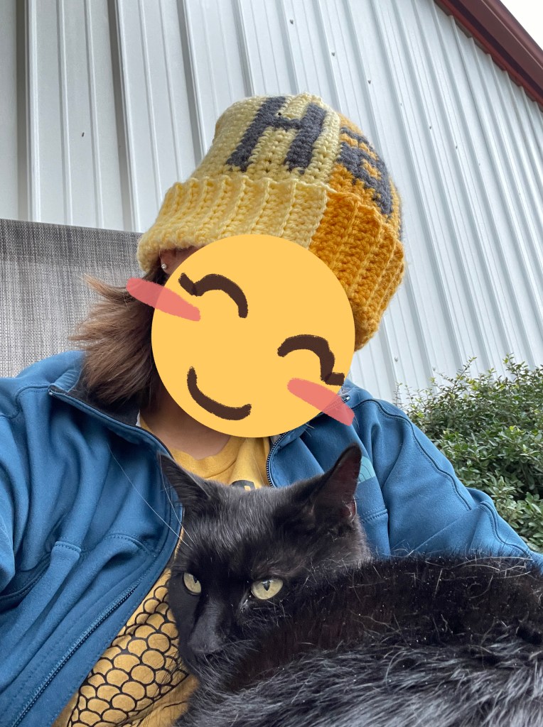 Image of the author, Hunter, with her bestie cat Smokey!